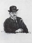 Max Slevogt Selbstbidnis with hat and cane oil painting
